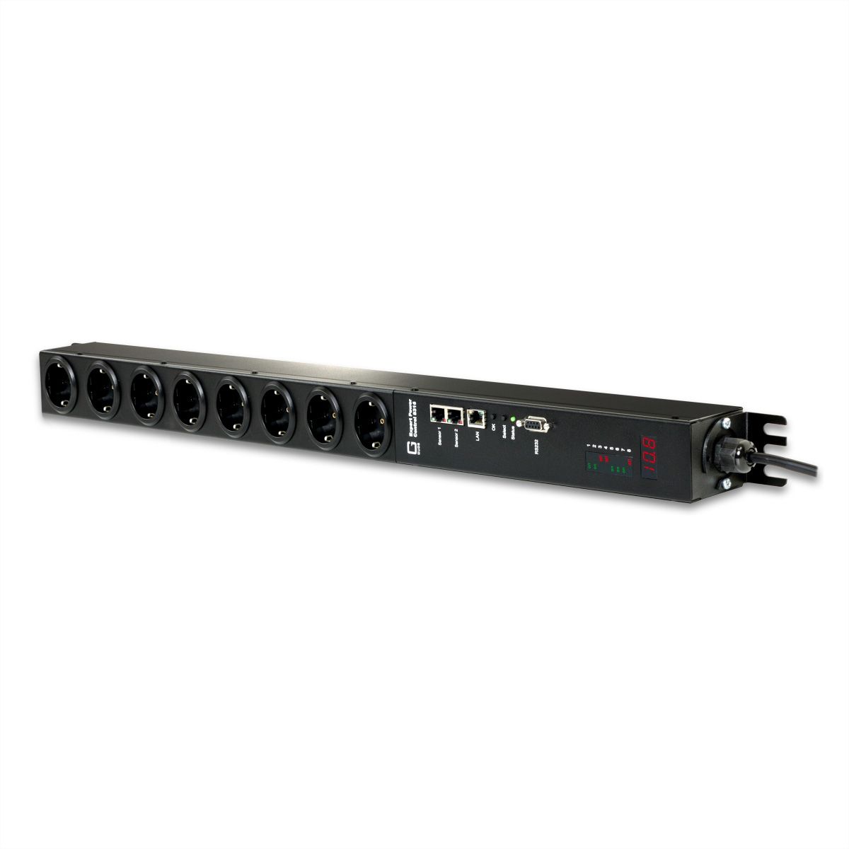 GUDE 8316-1 EPC 8x geaard contact geschakelde PDU met energiemeting per lastuitgang