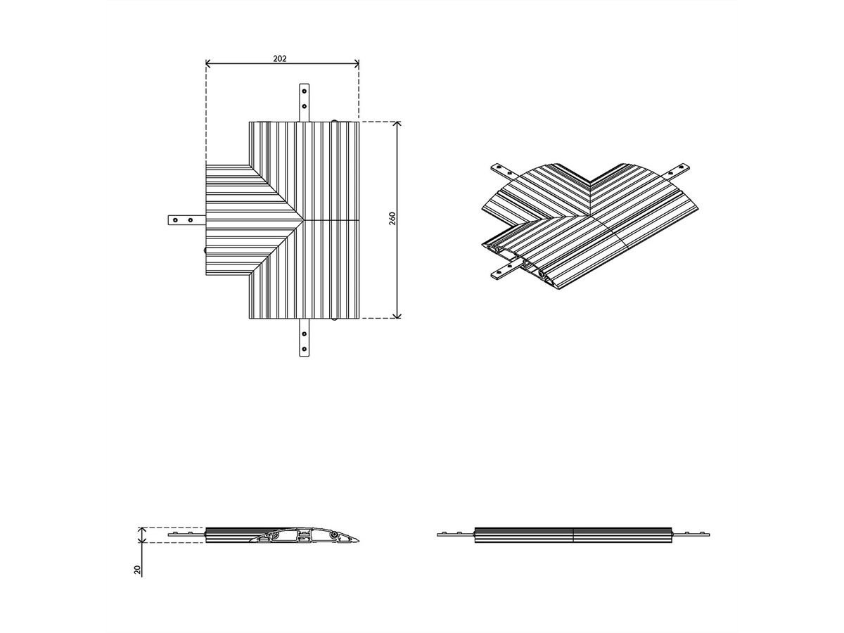 DATAFLEX Addit cable protector, T-connection 462, silver