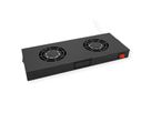 ROLINE 19-inch ventilatorunit 2 ventilatoren, Thermostaat zwart