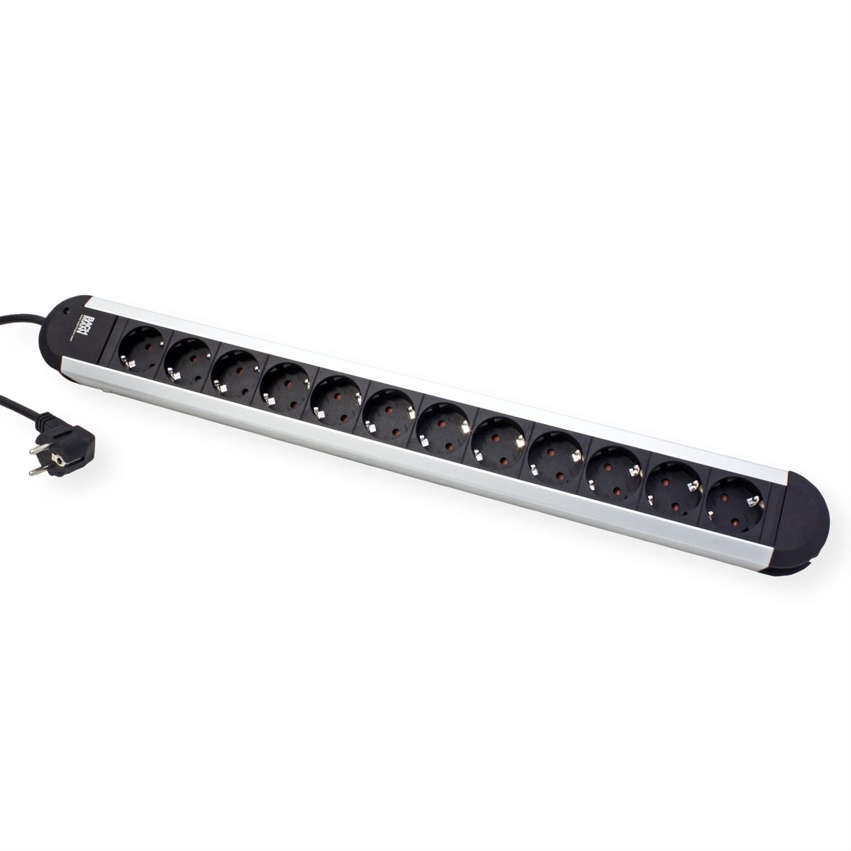 BACHMANN PRIMO stekkerdoos 12x geaard contact, aluminium, 1,75 m