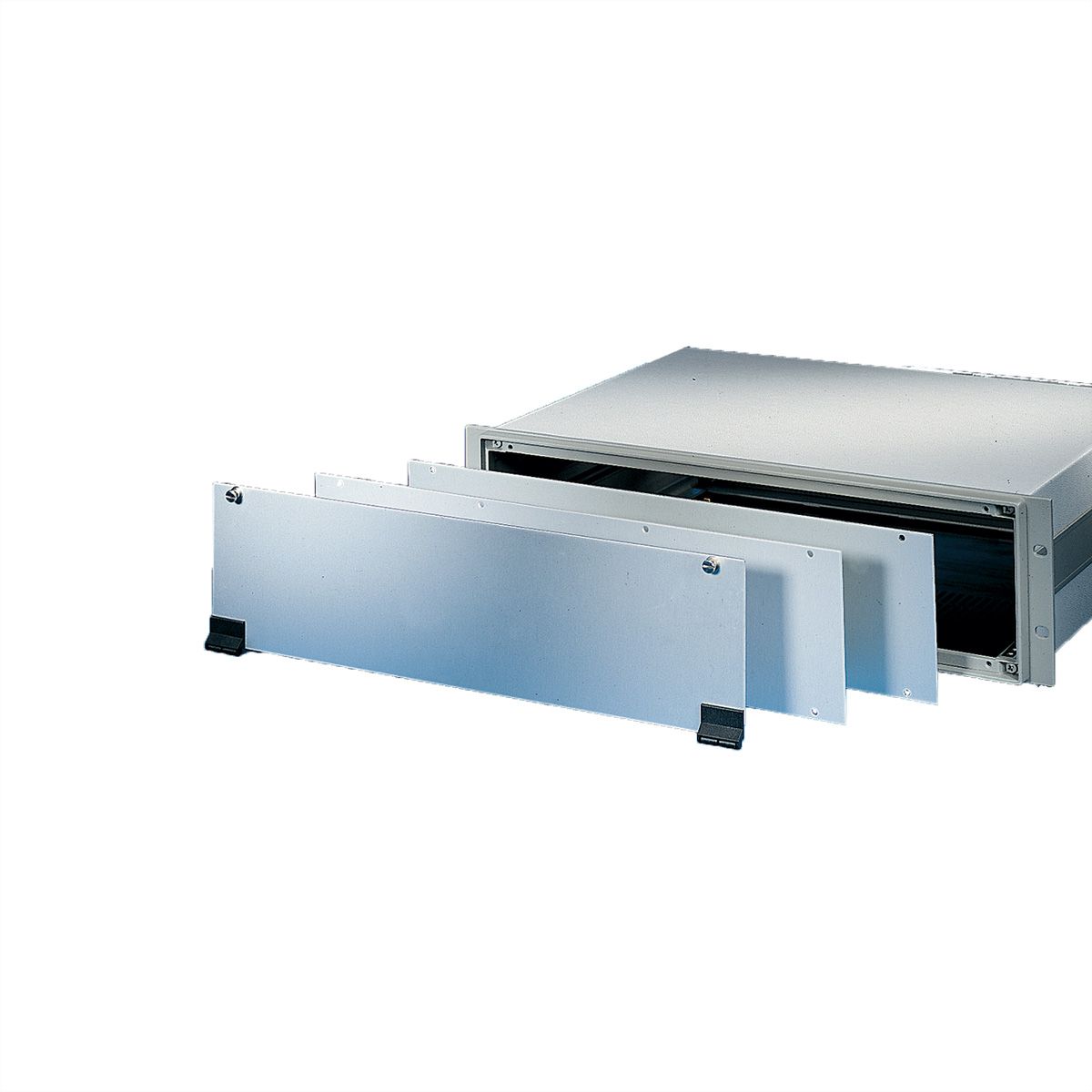 SCHROFF Inpac voorpaneel, 3 HE, 2,5 mm, Al, geanodiseerd, onbehandelde randen