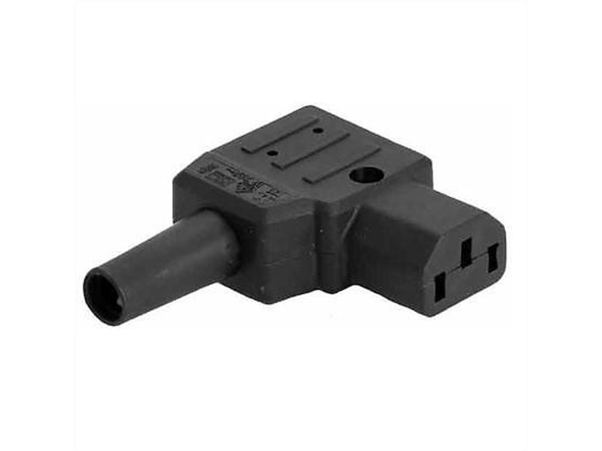 BACHMANN IEC320 C13 right-angled socket 10A/250VAC, screw connection, black