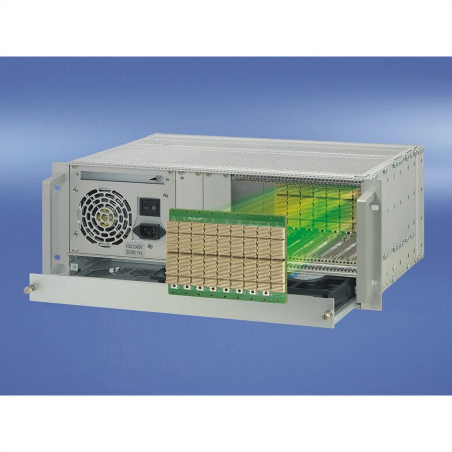 SCHROFF CPCI serieel systeem met ATX voeding, 4 HE, 9 sleuven, met I/O achteraan