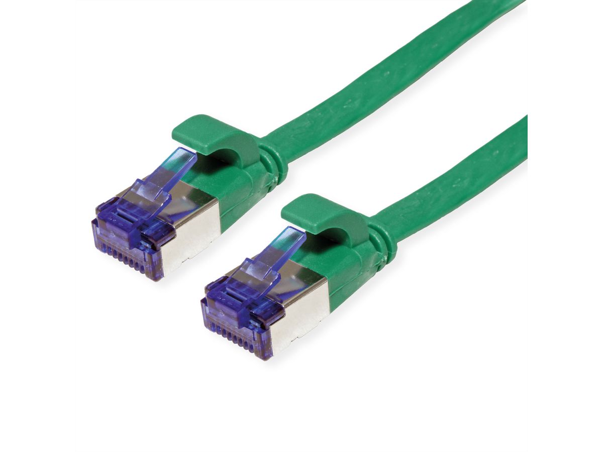 VALUE FTP Patch Cord, Cat.6A (Class EA), extra-flat, green, 1 m