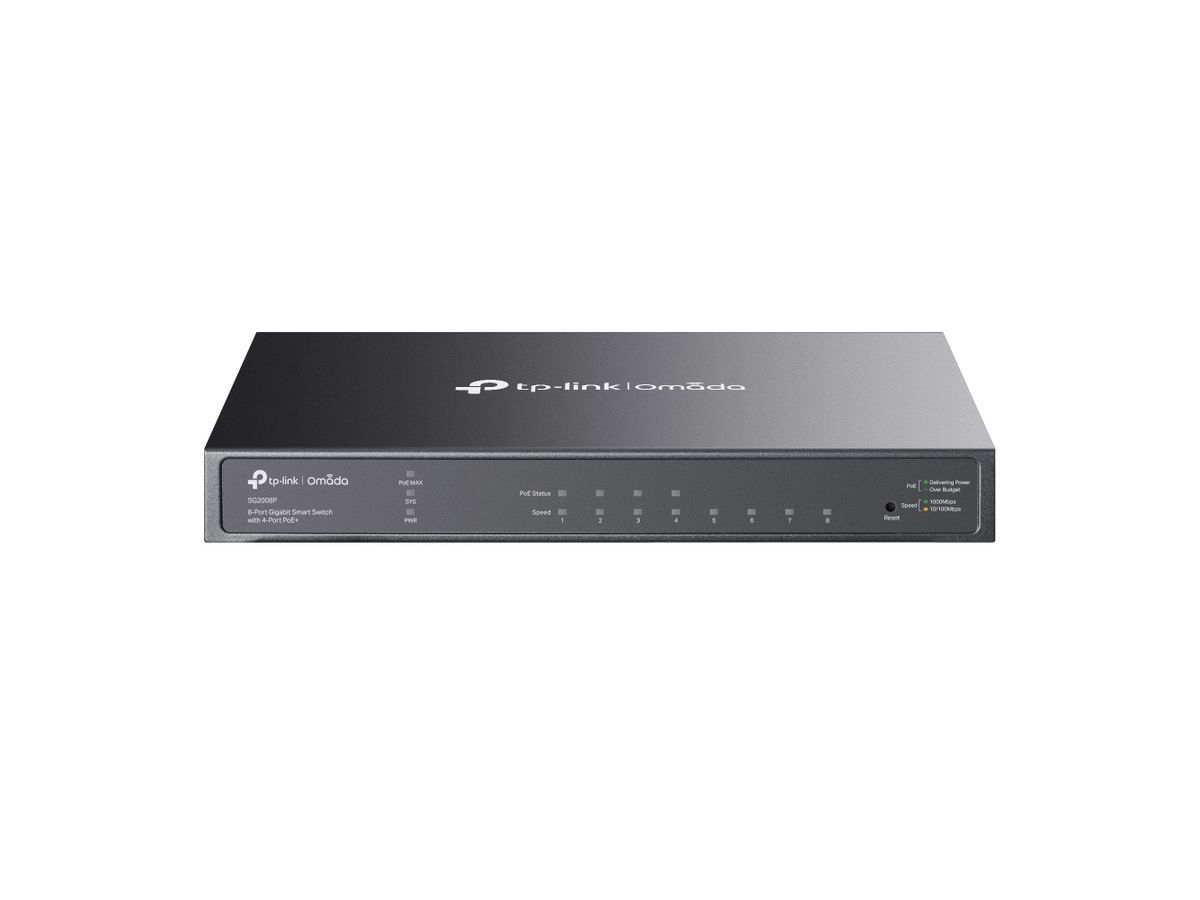 TP-Link Omada TL-SG2008P Managed L2/L2+ Gigabit Ethernet (10/100/1000) Power over Ethernet (PoE) Zwart