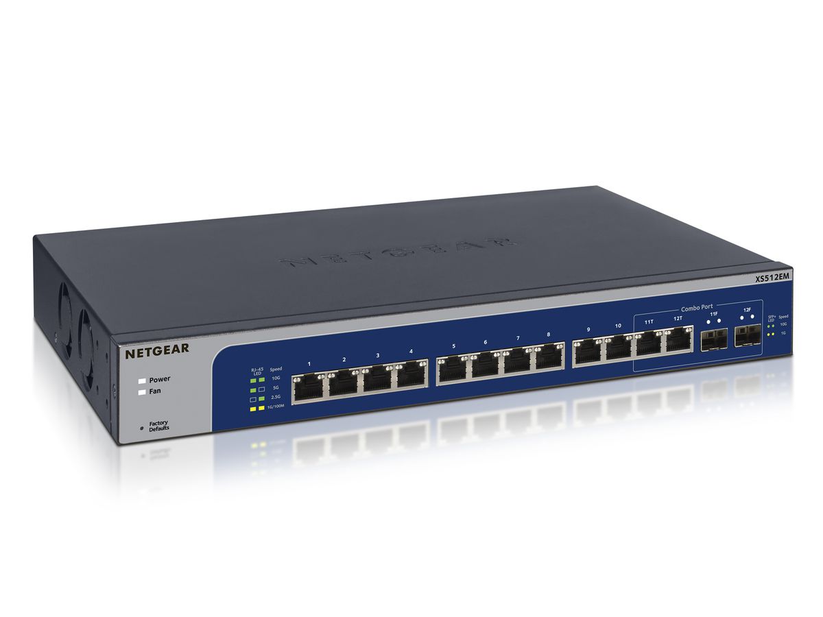 Netgear XS512EM Managed L2 10G Ethernet (100/1000/10000) Blue,Grey 1U