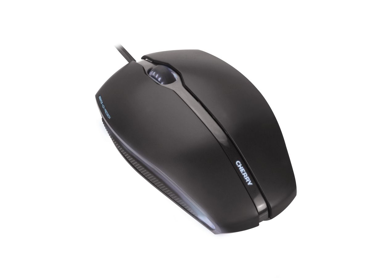 CHERRY GENTIX CORDED ILLUMINATED MOUSE, Black, USB