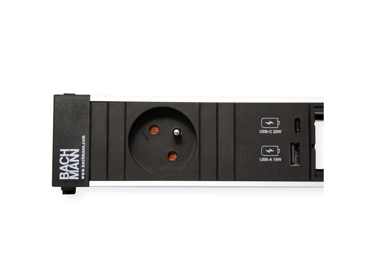 BACHMANN POWER FRAME S 1xUTE 1xCM 1xUSB A/C 22W 0.2m GST18