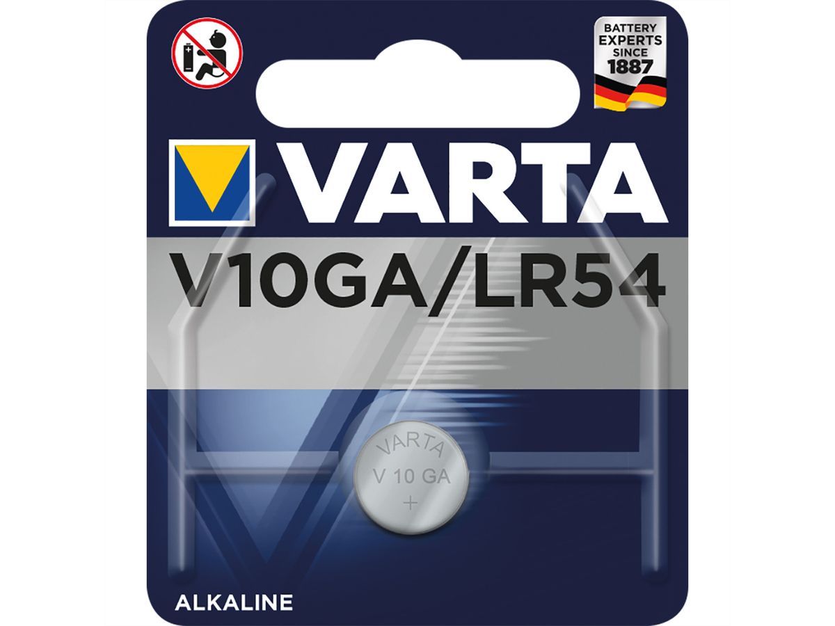 VARTA alkaline knoopcel LR54, LR1130, V10GA, 1,5V, 50mAh