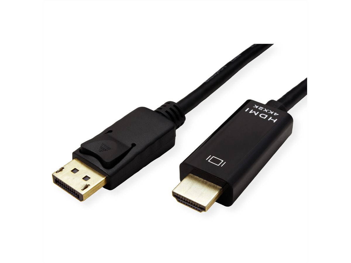 ROLINE DisplayPort Cable, DP - UHDTV, Slim, M/M, black, 3 m