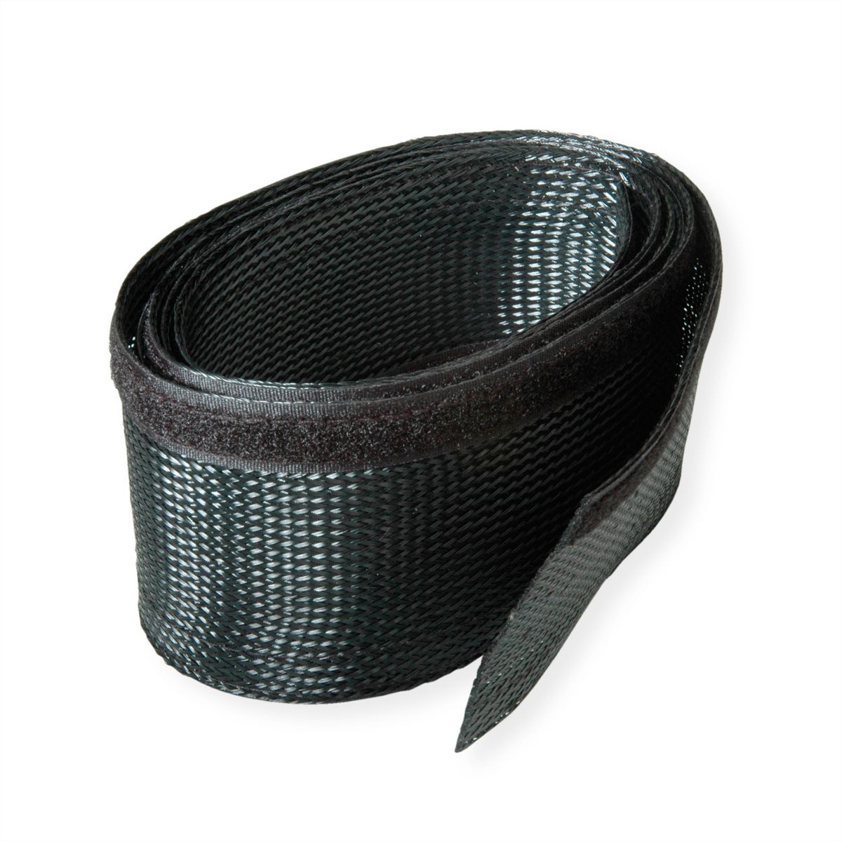ROLINE PVC-weefselslang voor kabelgeleiding, met klittenband, zwart, 2,5 m