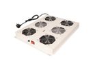 ROLINE 19-inch dakventilatorunit met 4 ventilatoren, AAN/UIT voor serverkast grijs