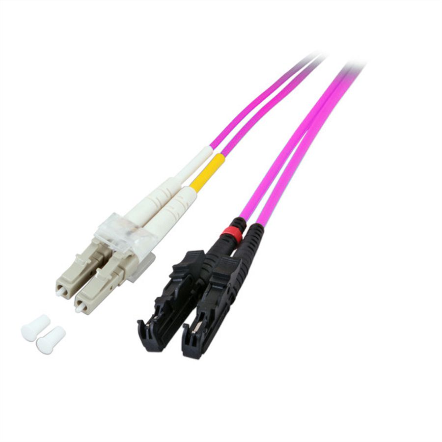 LWL-Kabel duplex 50/125µm OM4, E2000/LC, violett, 5 m
