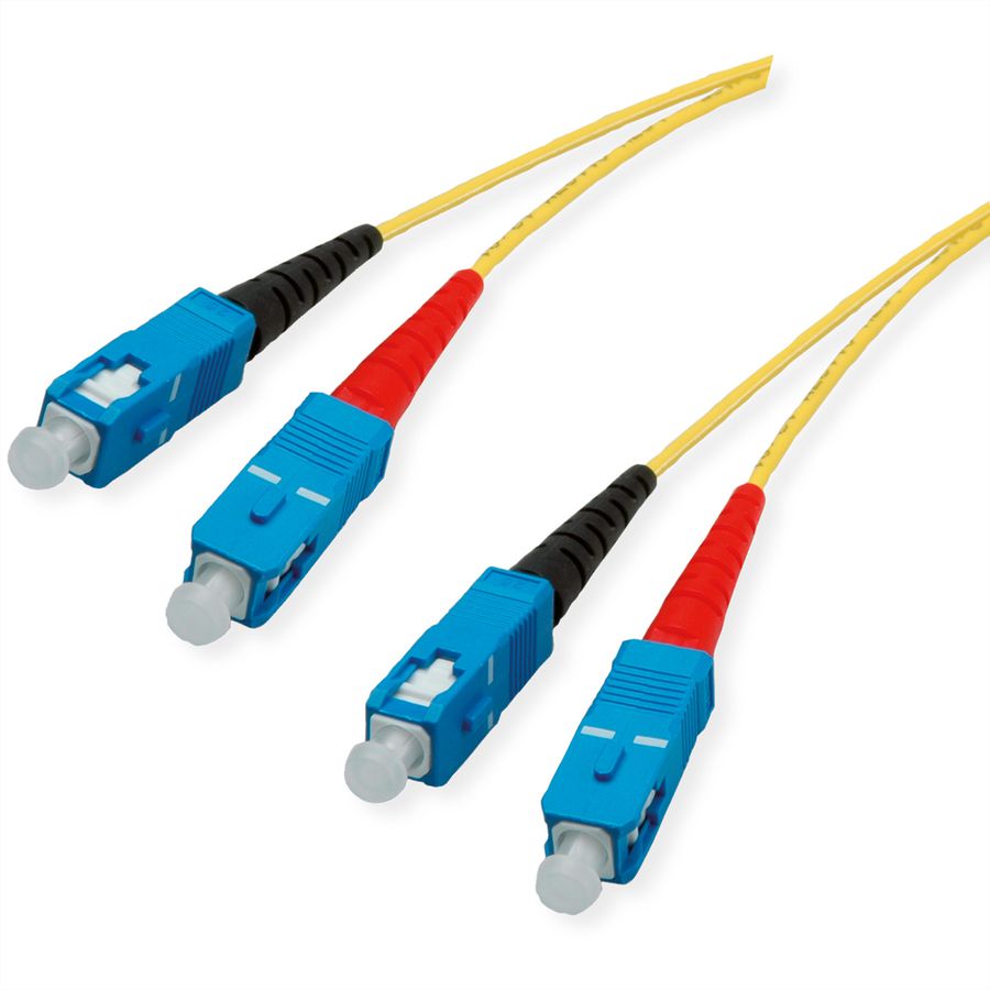 Kwaliteits glasvezelkabel single mode E9/125µm OS2, SC/SC, geel, 7,5 m
