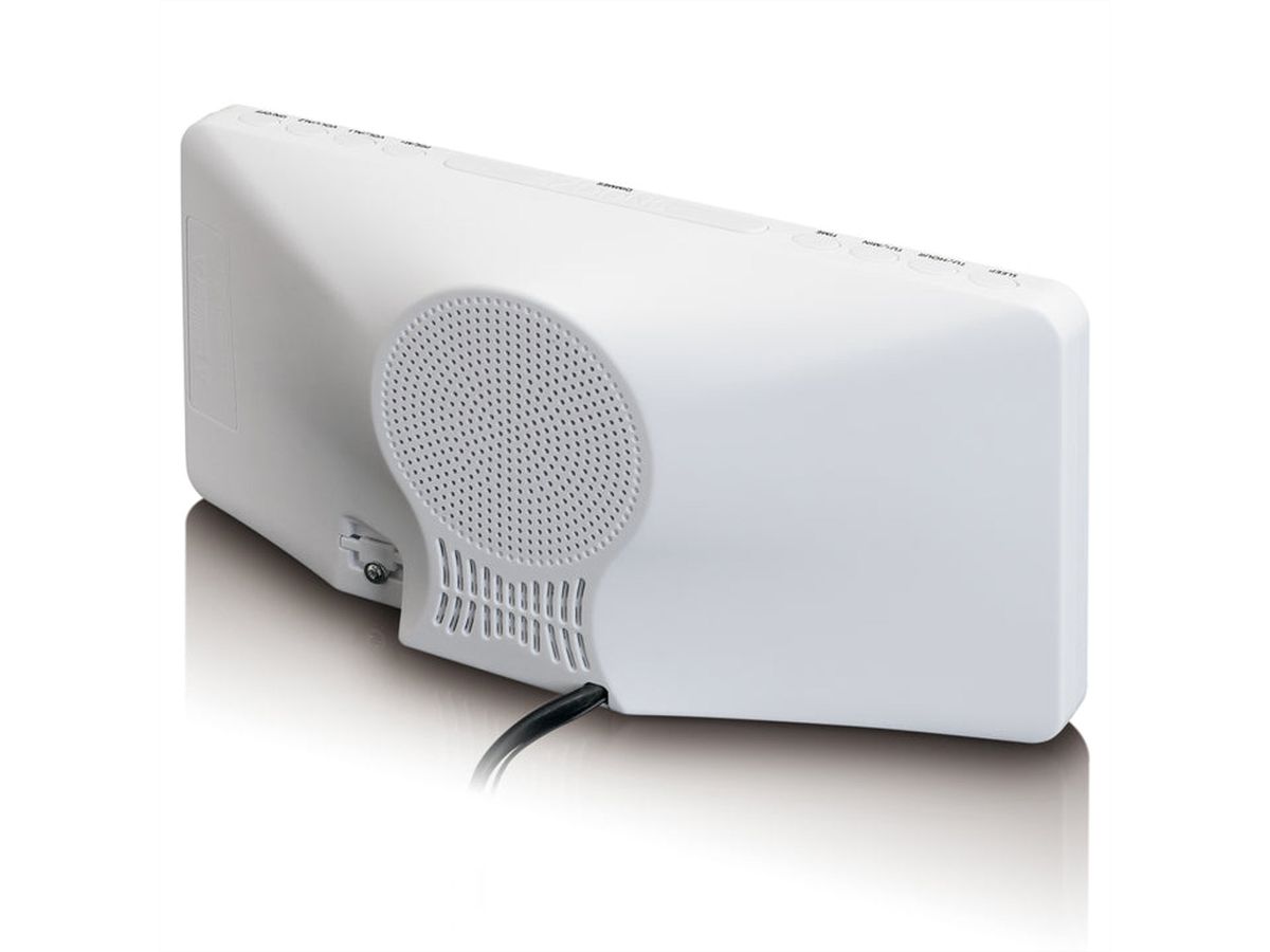 Lenco wekkerradio CR-30WH wit, met 3 inch beeldscherm