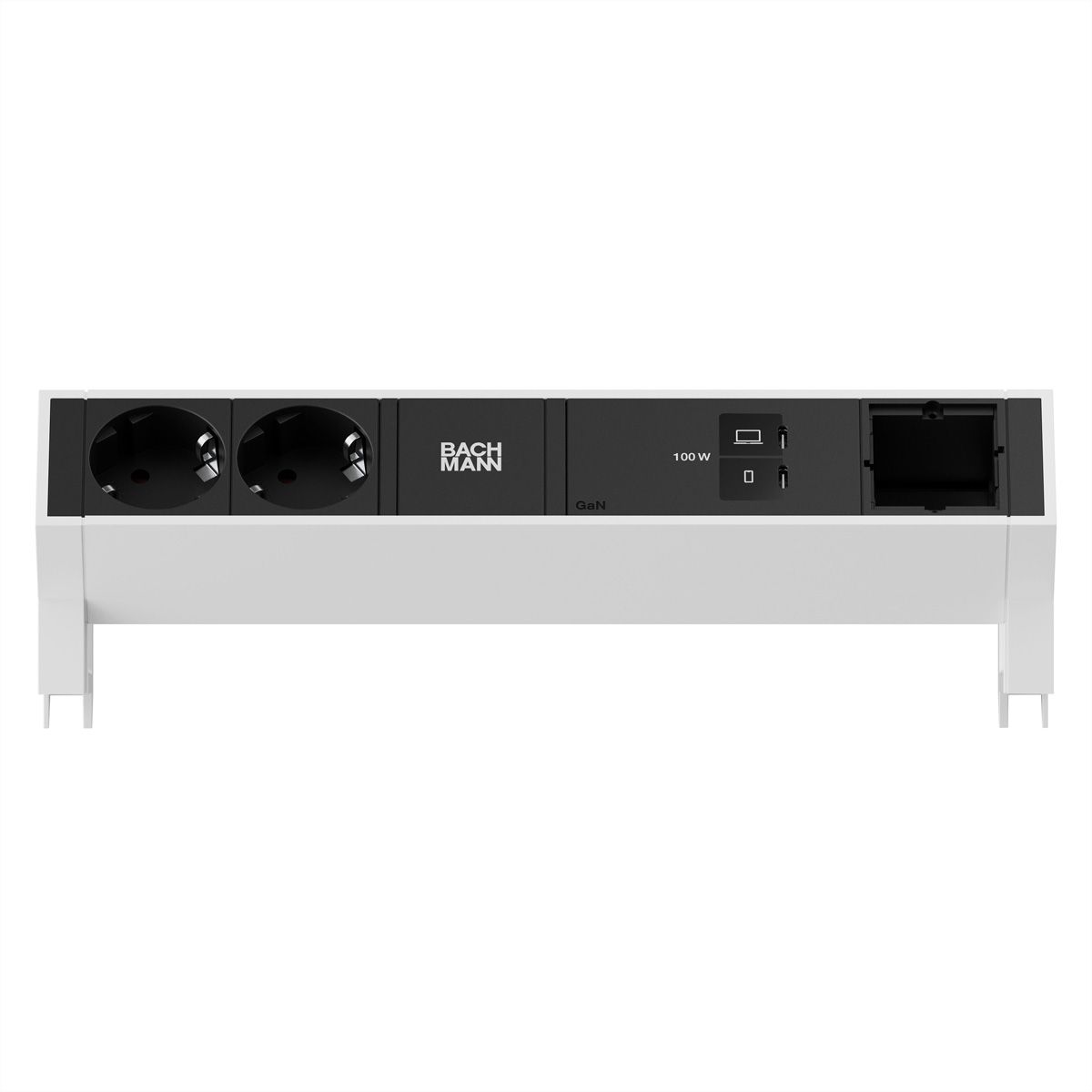 BACHMANN DESK2 2xCEE7/3 1xUSB C/C 100W, 1xCM L=0.2m RAL9010