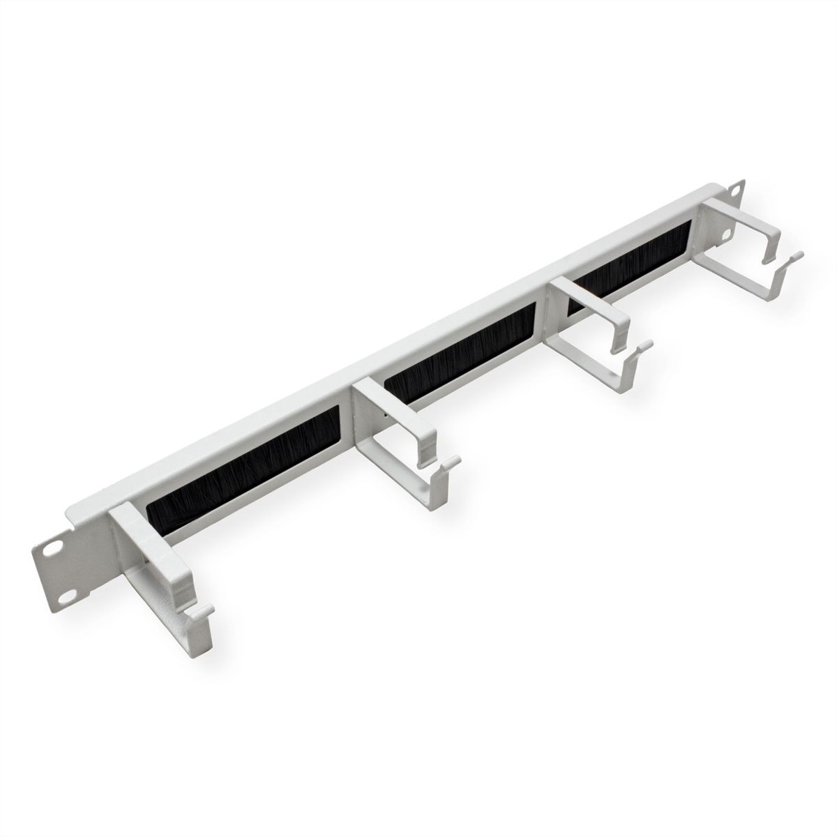 ROLINE 19-inch patch panel 1U grey, with brush strip 44x60mm grey