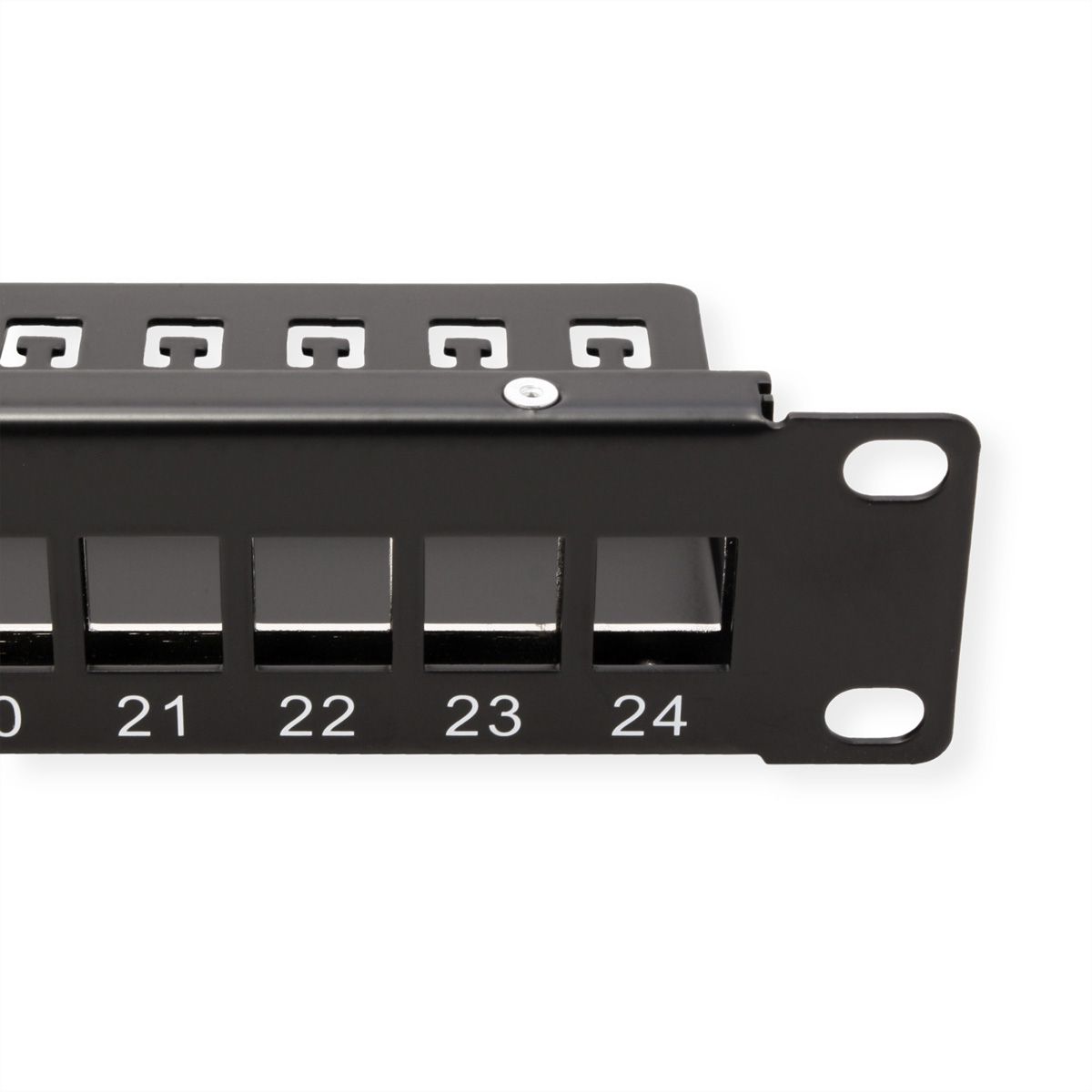 VALUE 19"-keystone-modulehouder, 24 poorten, 1HE, afgeschermd, zwart