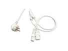 ROLINE Y-Power Cable, 2x straight IEC Connector, white, 2 m