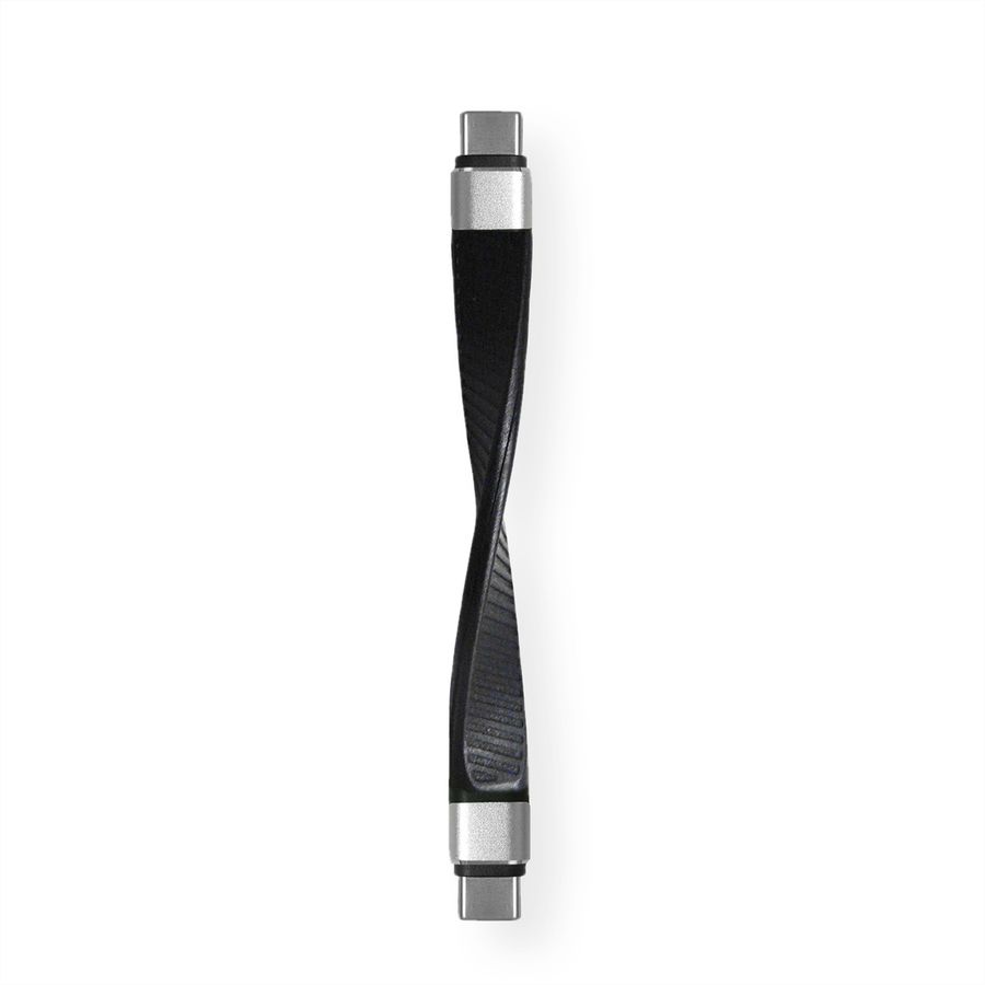ROLINE USB 3.2 Gen 2 siliconenkabel, met PD, Emark, C-C, M/M, 8K UHD, 10Gbit/s, 60W, zwart, 11 cm