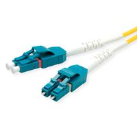 ROLINE Fibre Optic Jumper Cable duplex, 9/125µm, OS2, LC/LC, duplex, LSOH, yellow, 0.5 m