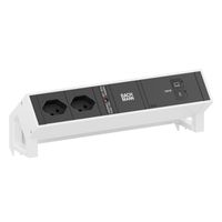 BACHMANN DESK2 2xCH 90° 1xUSB C/C 100W, L=0.2m RAL9010