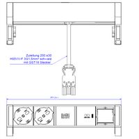 BACHMANN DESK2 2xP40 1xUSB C 30W 1xCM, 0.2m GST18 RAL9010 Italia