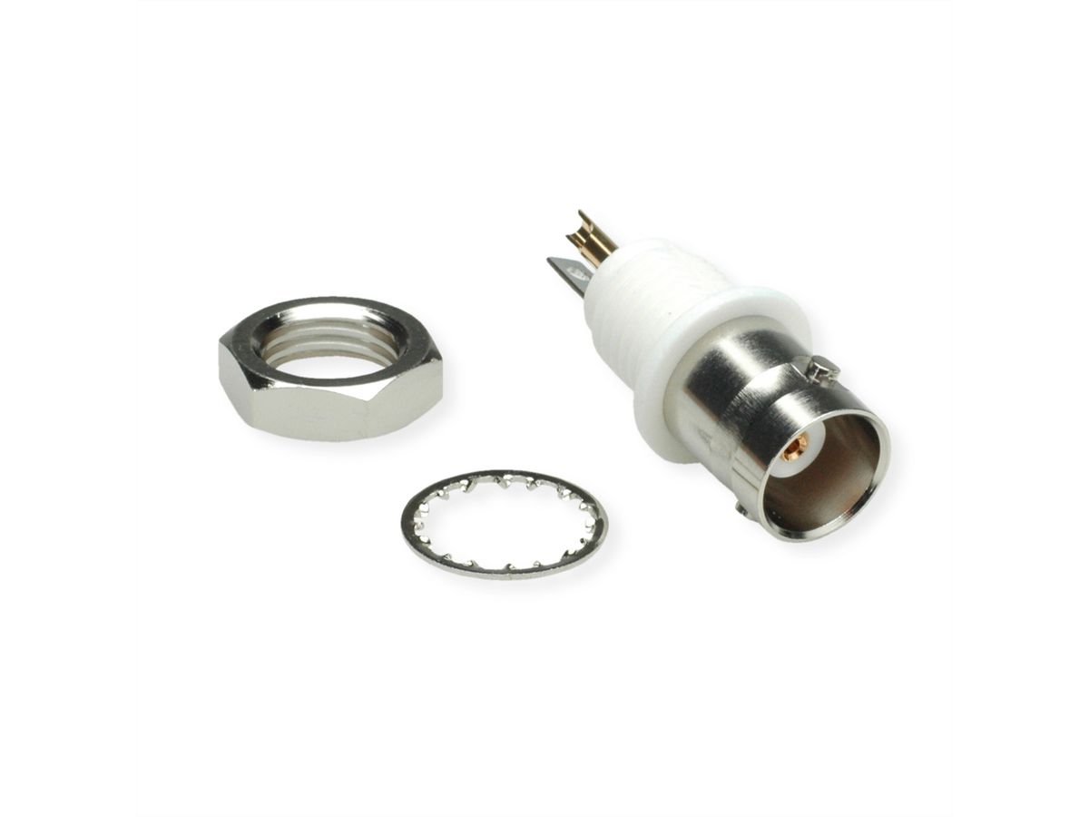 TELEGÄRTNER BNC Bulkhead Socket, insulated with white insulating flange