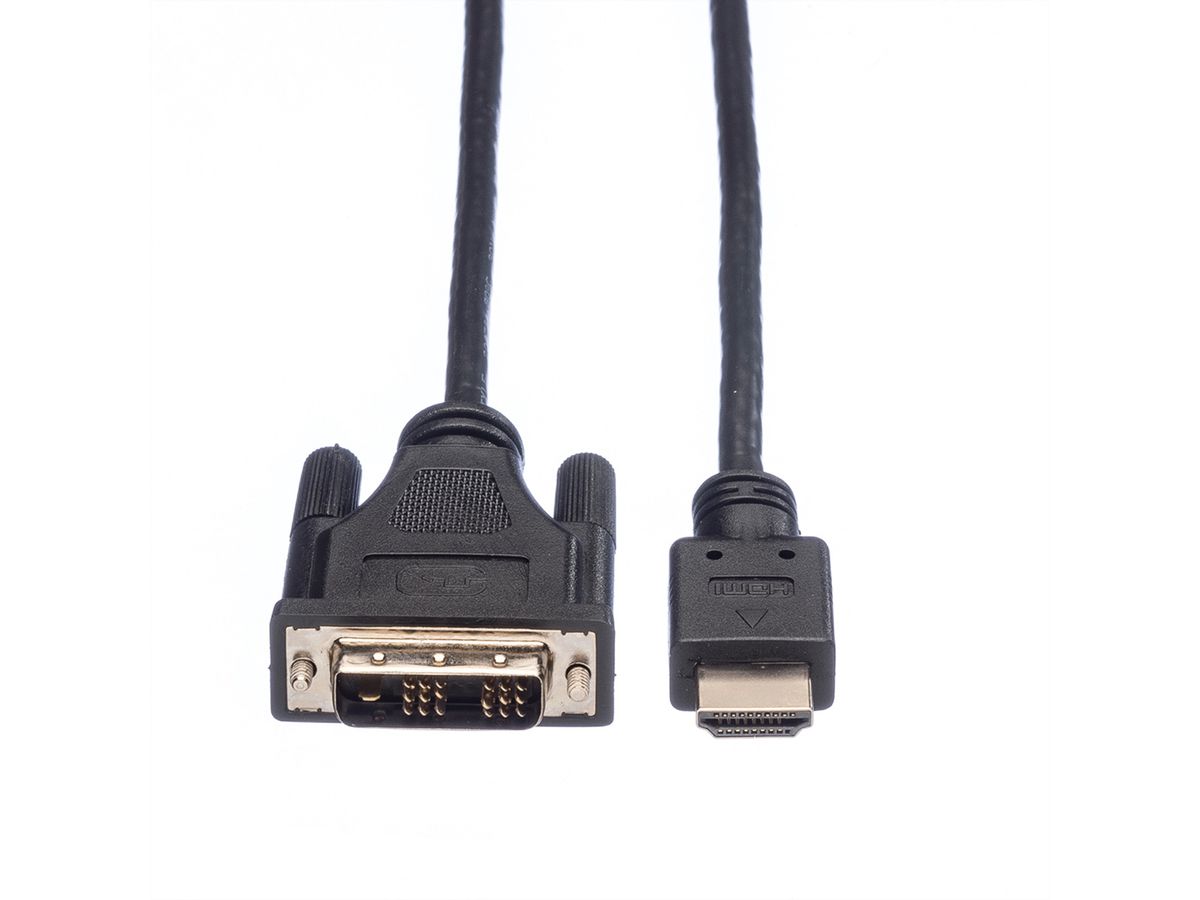 ROLINE Monitorkabel DVI (18+1) - HDMI, M/M, zwart, 1,5 m