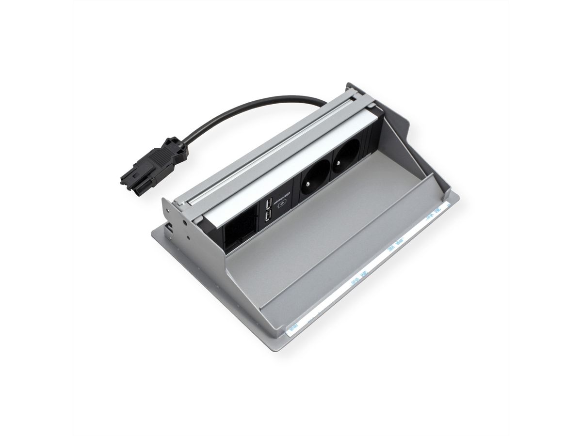 BACHMANN CONEO SET 2xUTE 1xUSB Charger 1xCM 0.2m GST18 white aluminium
