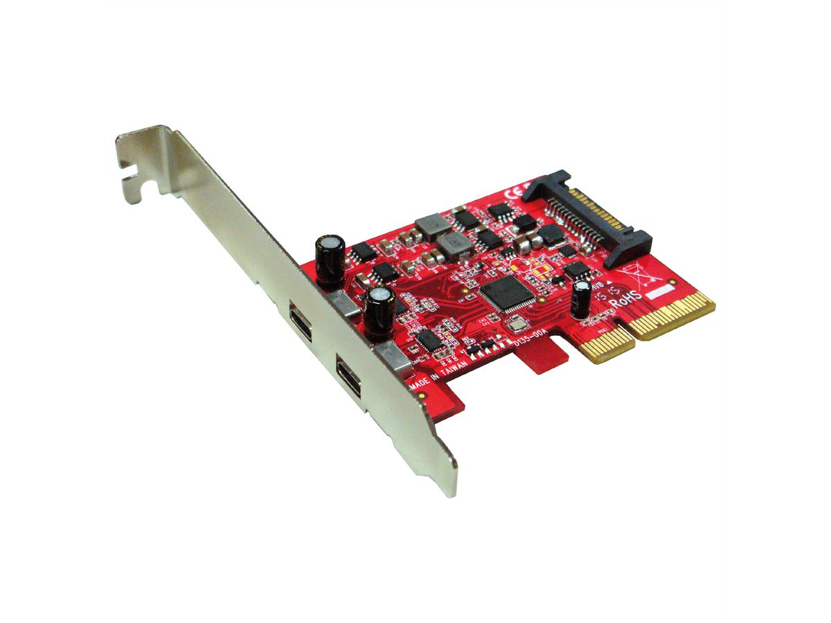 ROLINE PCI-Express-Kaart, USB 3.2 Gen 2, 2x USB-C