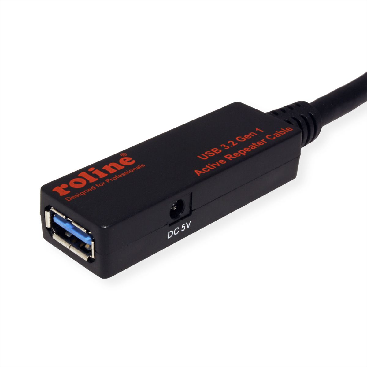 ROLINE USB 3.2 Gen 1 Actieve Repeater kabel, zwart, 20 m