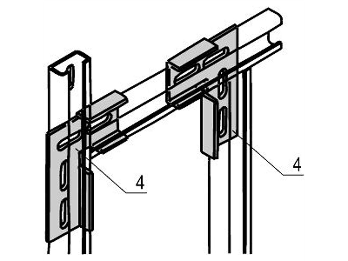 SCHROFF Eurorack C-Rail L-Bracket for stub / corner connection of two central rails