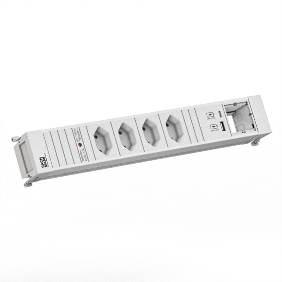 BACHMANN POWER FRAME 4xCH 0° 1xCM 1xUSB A/C 22W 0.2m GST18