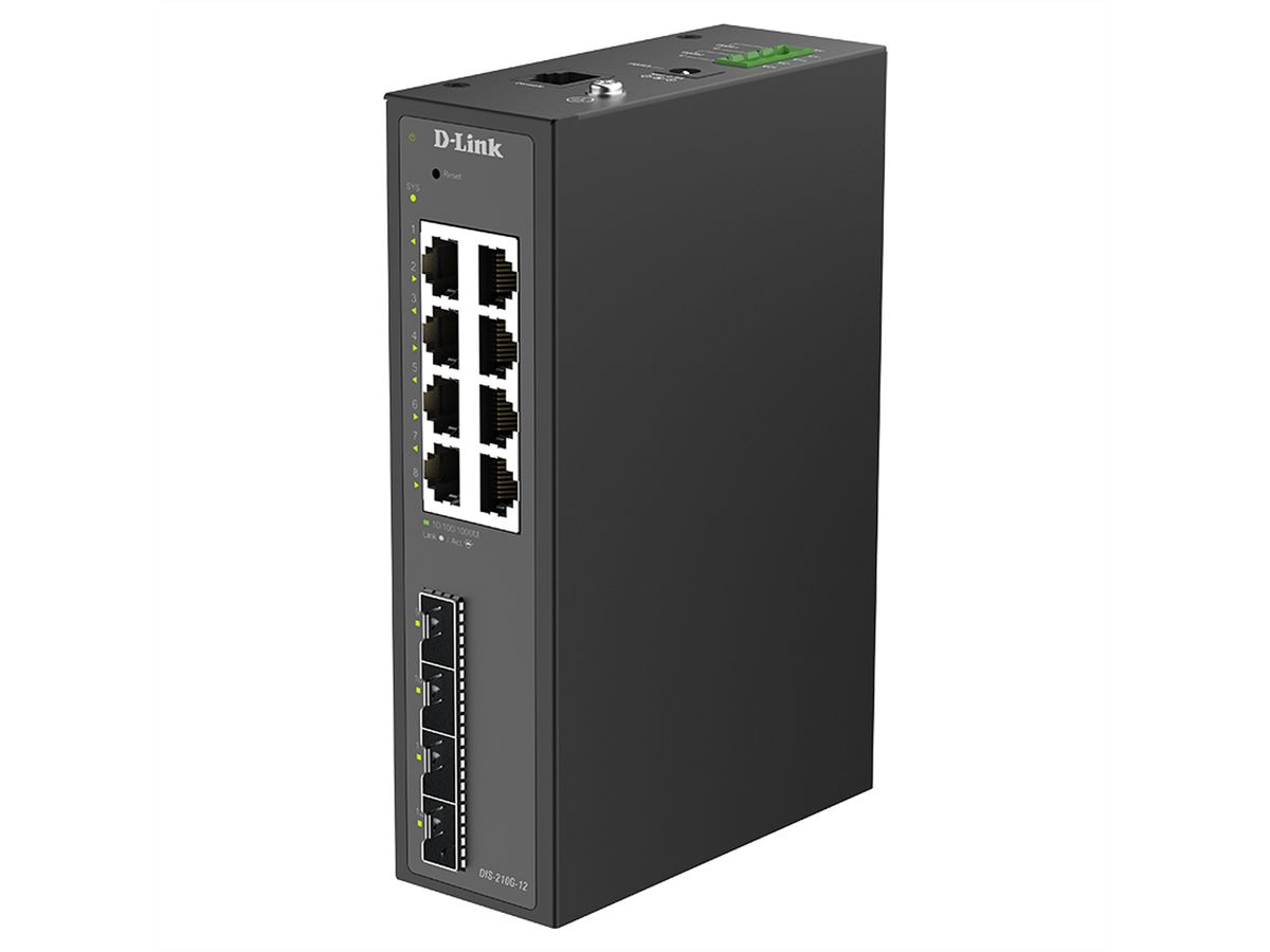 D-Link DIS-210G-12 12-Port Switch, Smart Managed Gigabit Industrial
