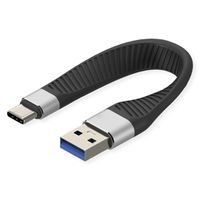 ROLINE USB 3.2 Gen 2 siliconenkabel, Emark, C-A, M/M, 10Gbit/s, zwart, 11 cm