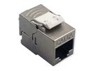 ROLINE Cat.6A (klasse EA) Keystone, afgeschermd, zonder gereedschap, SLIM, extra kort , zilver