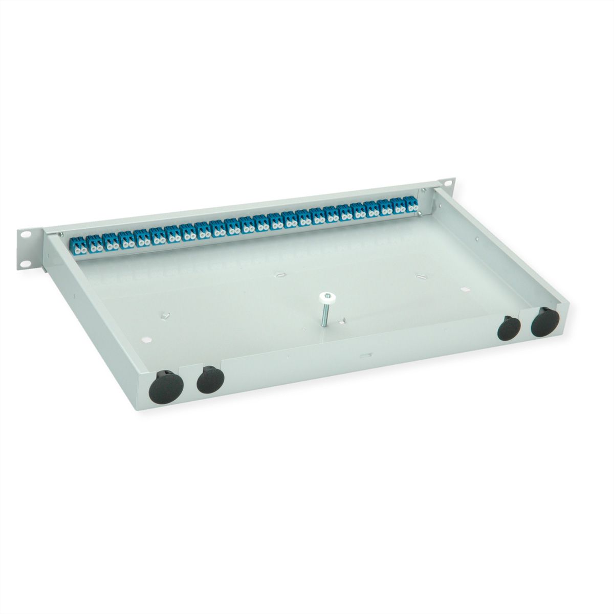 TELEGÄRTNER BASIS eco LWL-Panel mit Kupplungen, 24x LC Duplex, blau, OS2