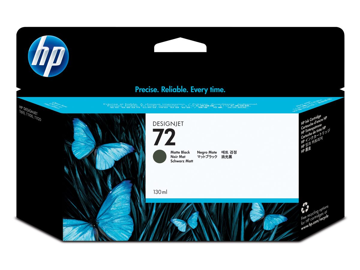 HP 72 matzwarte DesignJet inktcartridge, 130 ml
