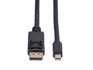 ROLINE DisplayPort kabel, DP M - Mini DP M, zwart, 1 m