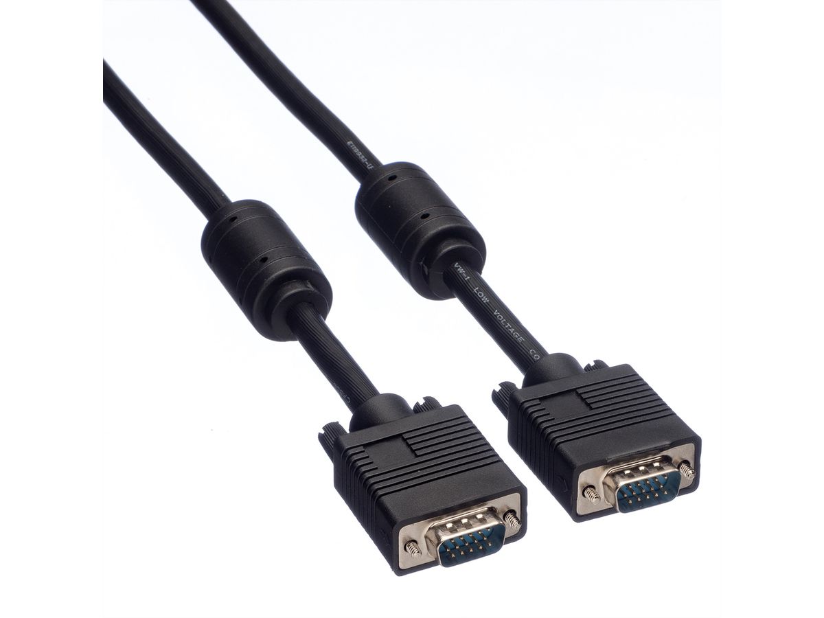 ROLINE HQ VGA Cable + Ferrite + DDC, HD15, M/M, 3 m