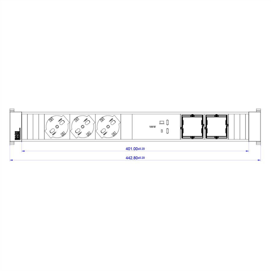 BACHMANN CONFERENCEF XL 3xP40, 1xUSB C/C 100W 2xCM