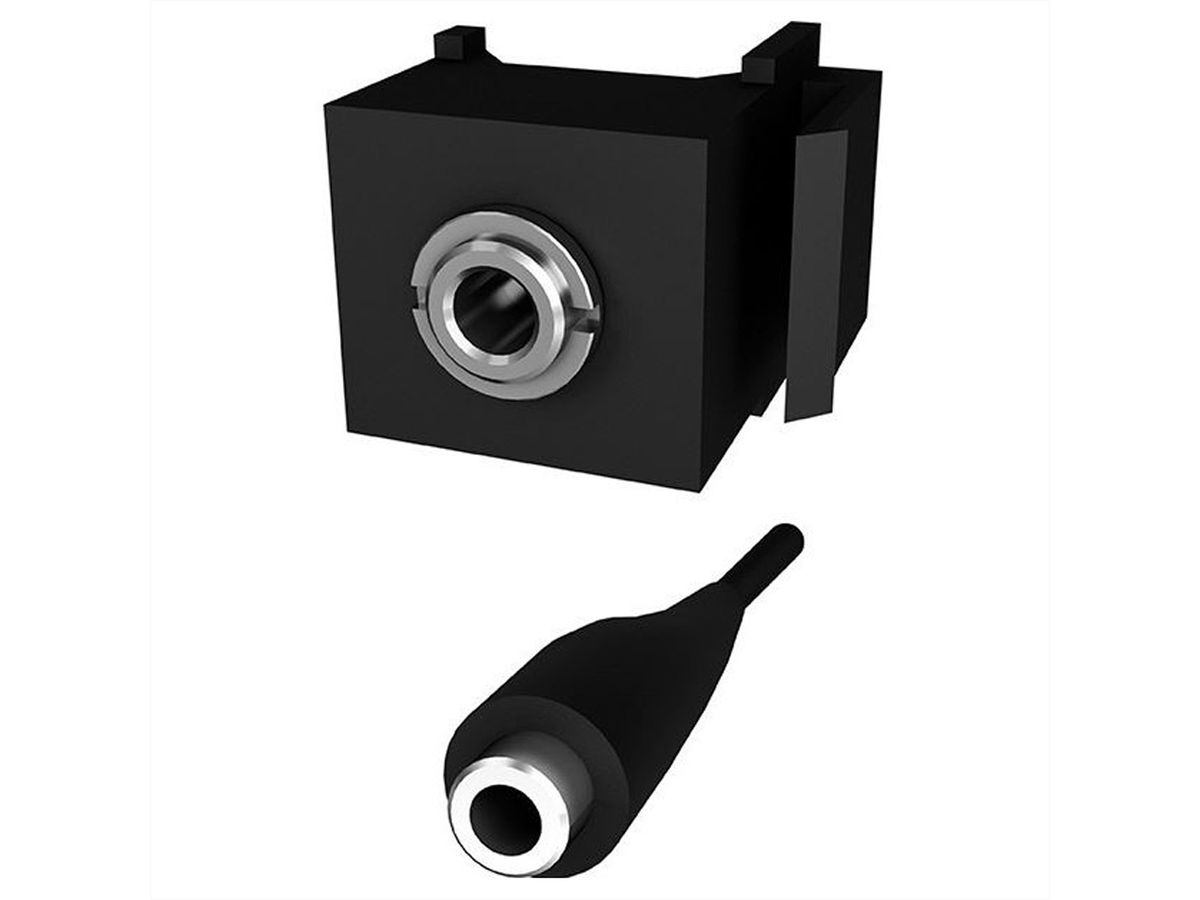 BACHMANN Keystone mini-jack 3,5 mm 3-polig. stereo, zwart