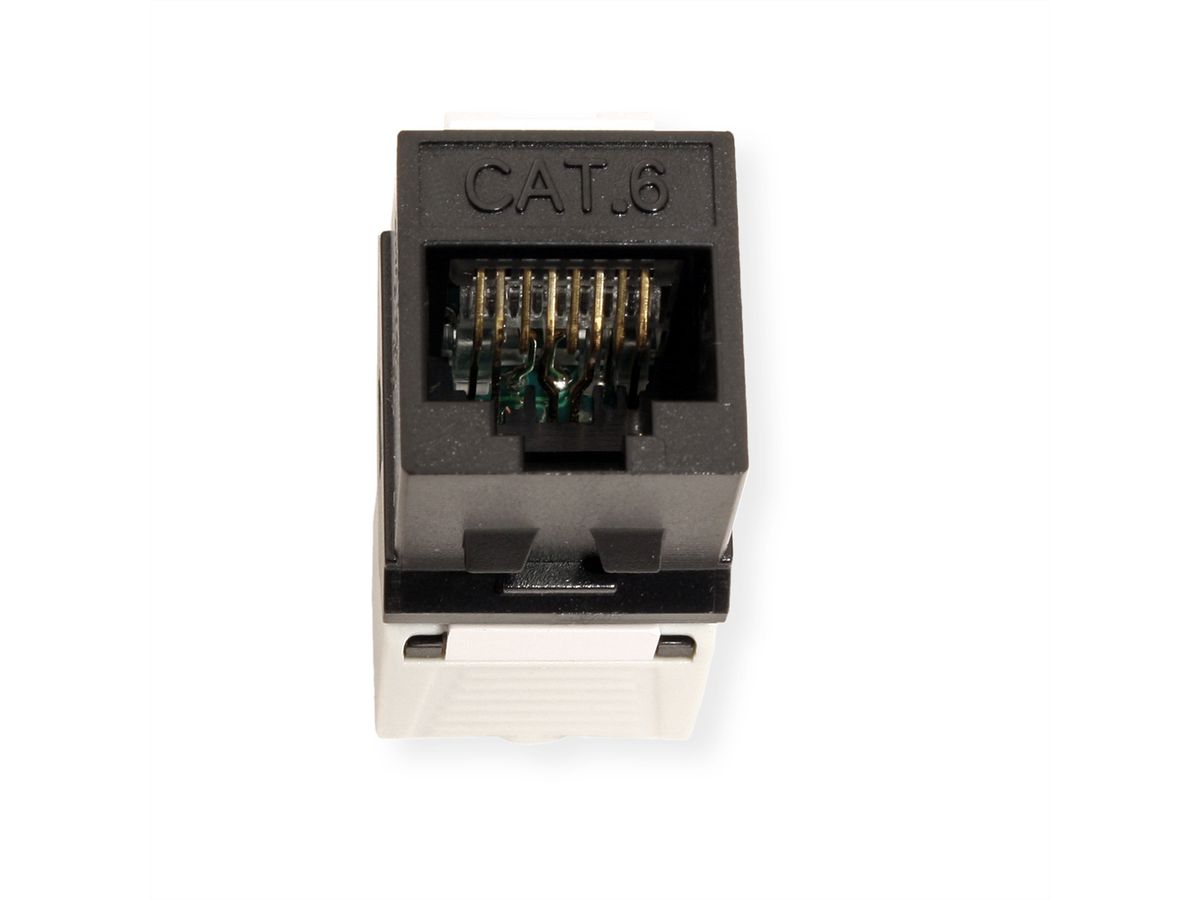 ROLINE Cat.6 (Class E) Keystone, onafgeschermd, zonder gereedschap, compact, zwart