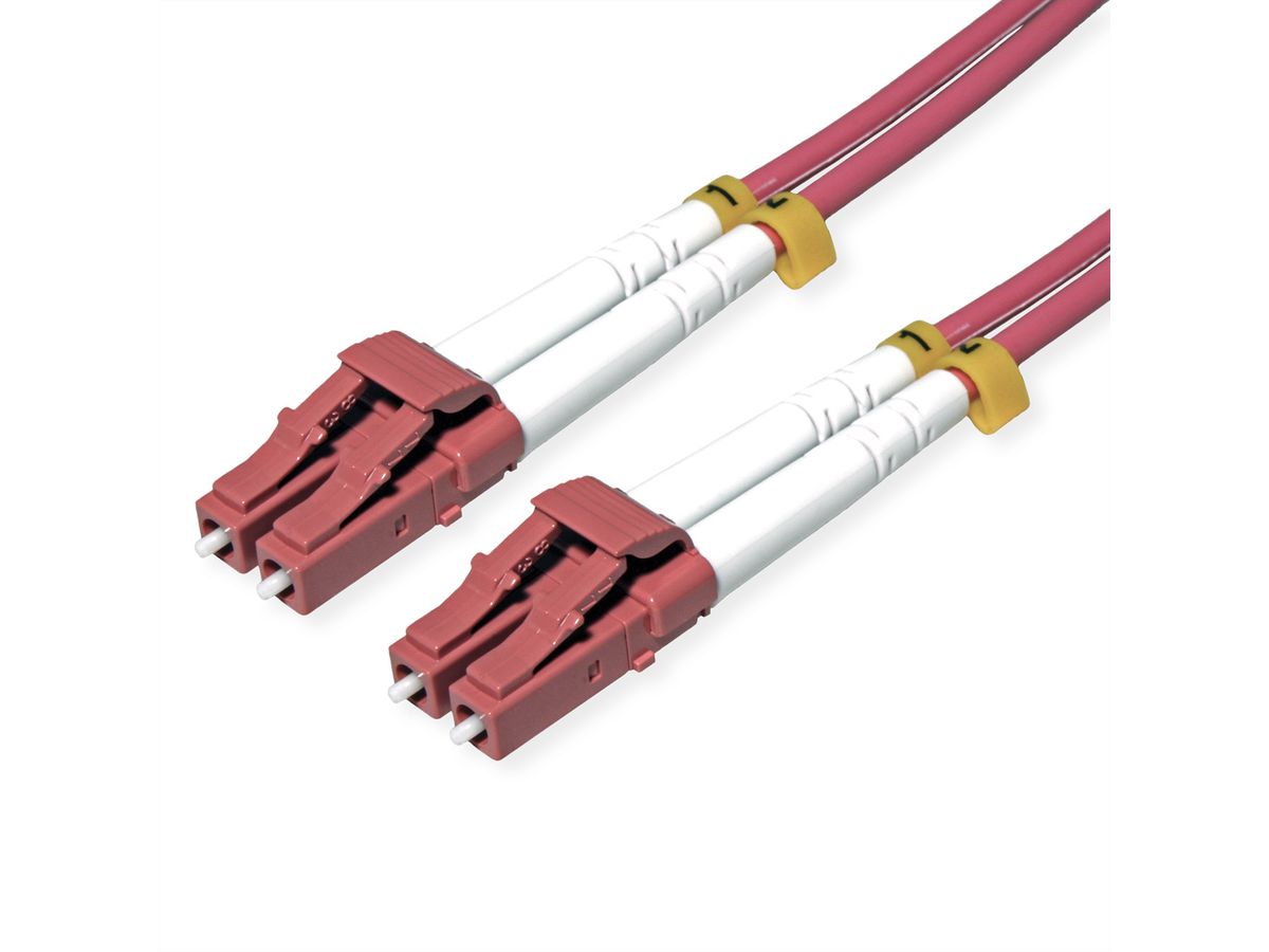 ROLINE Fibre Optic Jumper Cable, 50/125 µm, OM4, LC/LC, Armored, violet, 7 m