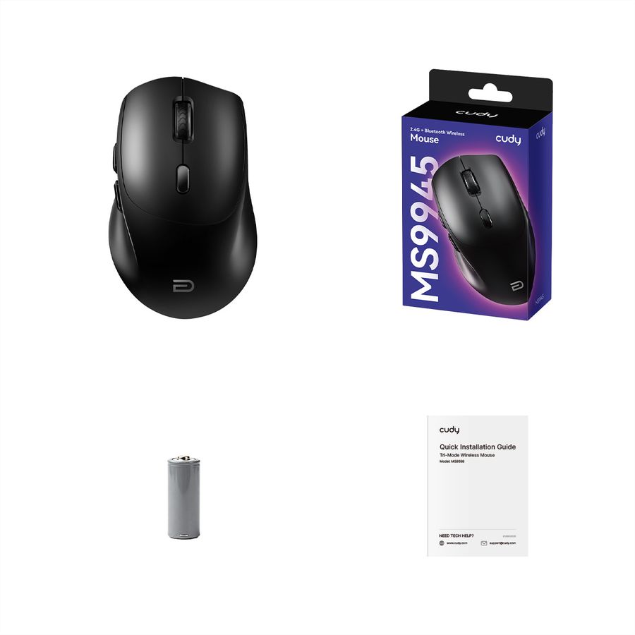 CUDY MS9945_Black 2.4G + Bluetooth Wireless Mouse