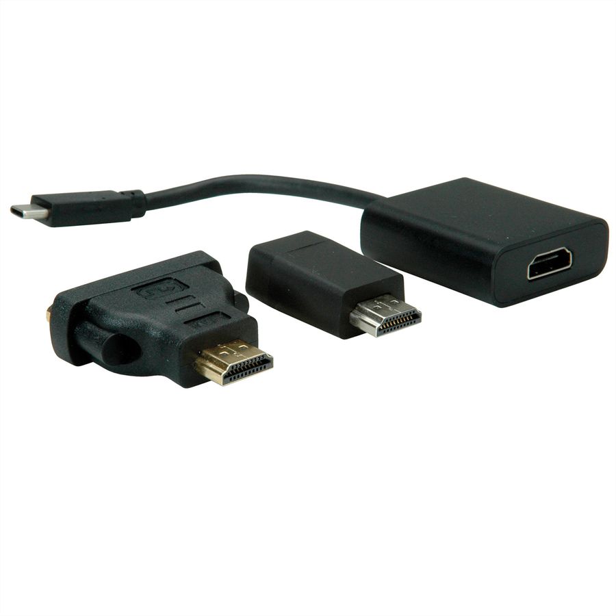 VALUE Beeldscherm Adapter USB Type C - VGA + HDMI + DVI