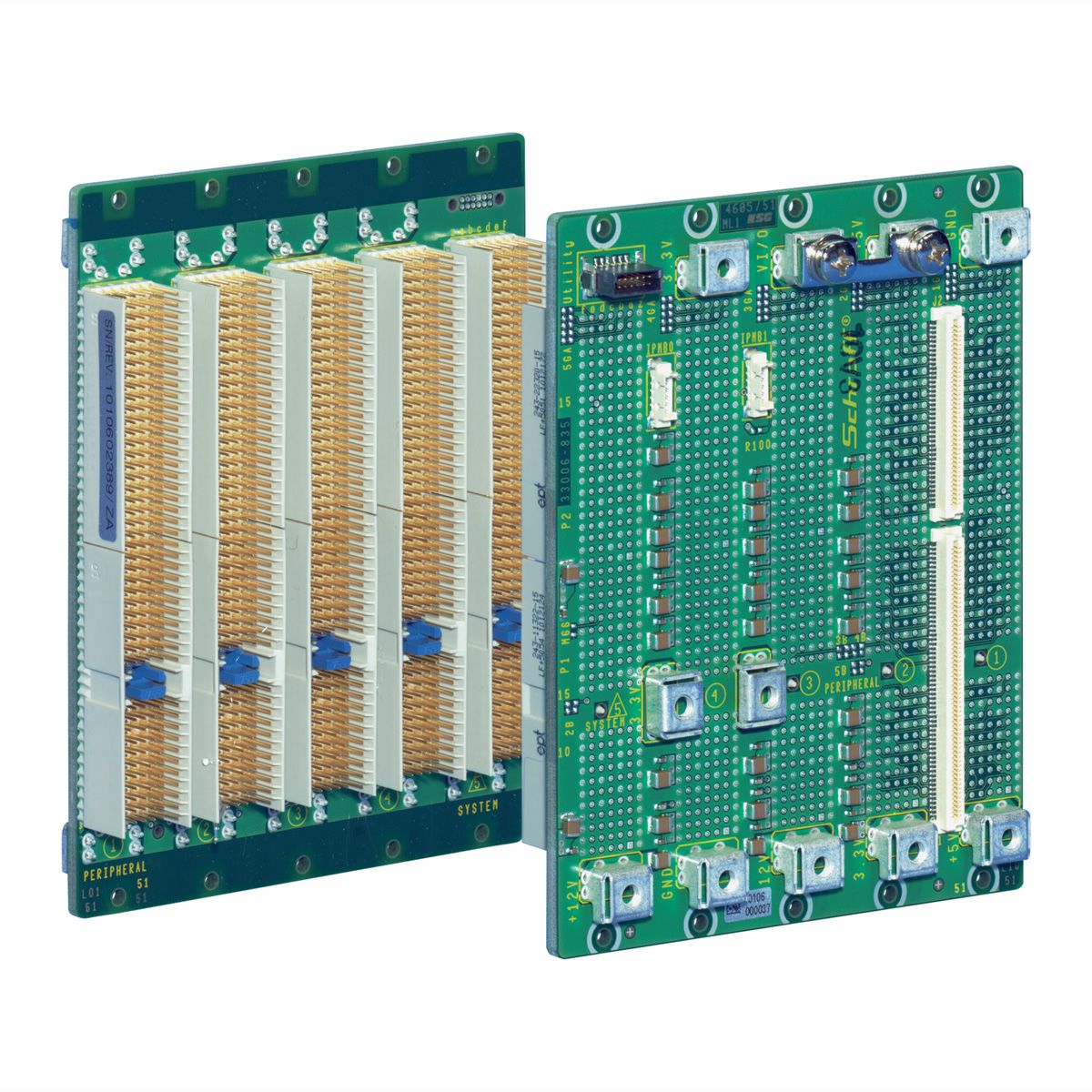 SCHROFF CPCI Backplane, System Slot Left, 3 U, 2 Slot, 64-Bit, 5 V VI/O