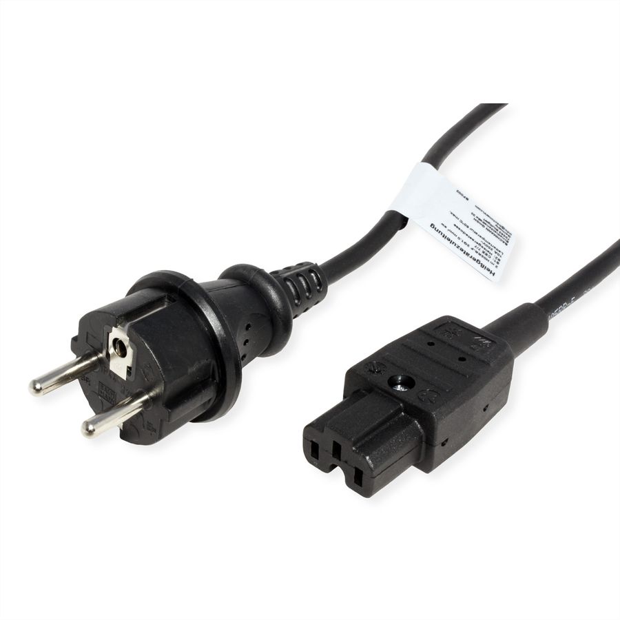 BACHMANN stroomkabel H05RR-F 3G1,0mm² 2m , Stekker CEE7/7 C15a