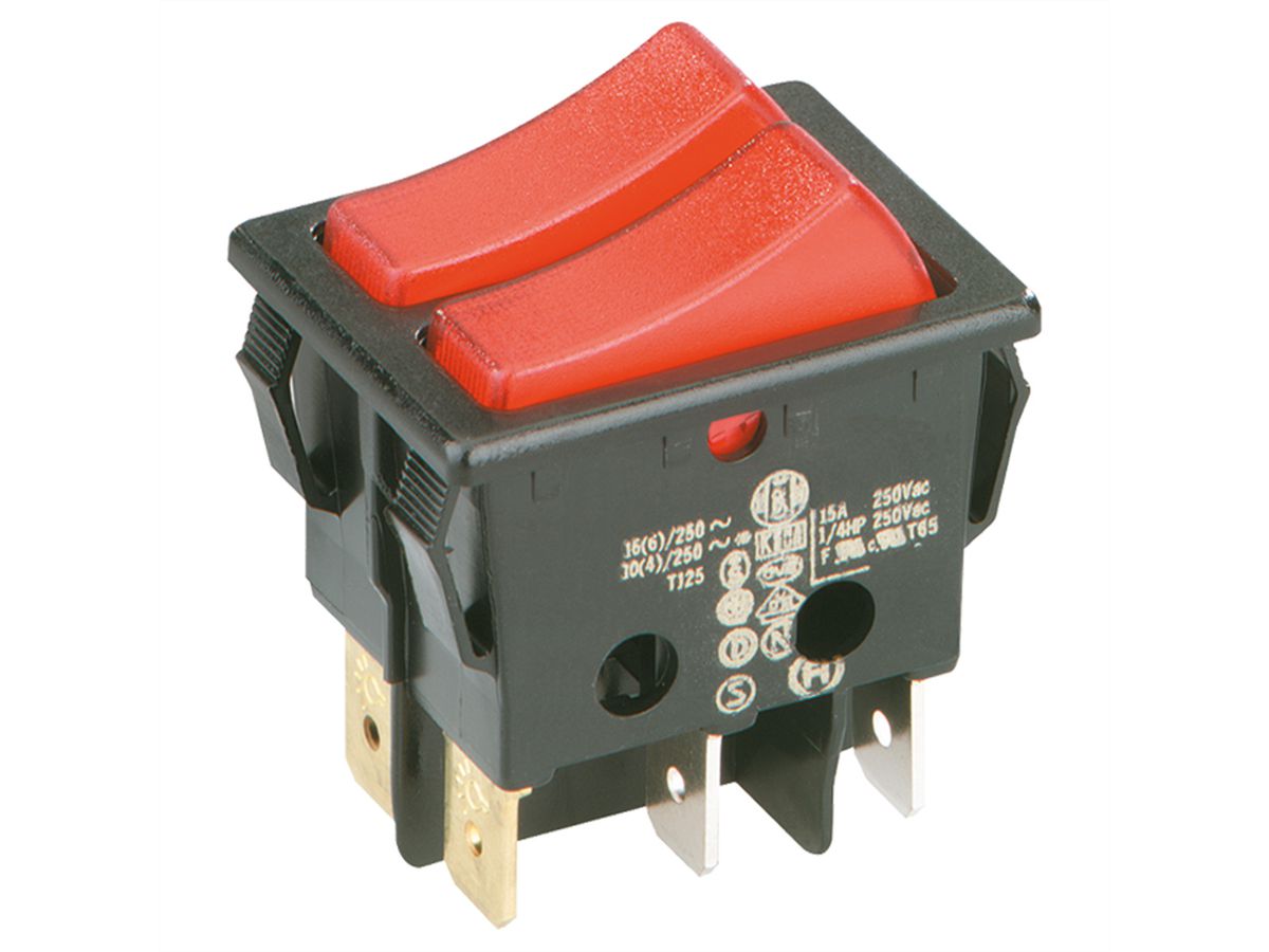 BACHMANN Wippenschalter Serie 3652, Ausschalter, bel., 2x1polig, s/r